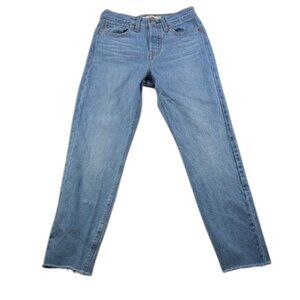 Levi's Wedgie Straight Cut-Off Jeans Size 25 100% Cotton Button Fly